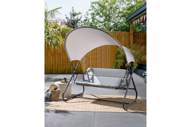 Trädgårdsgunga Solagna - Ljusgrå, 168x113x187 cm - Utemöbler - Utesoffa - Hängsoffa