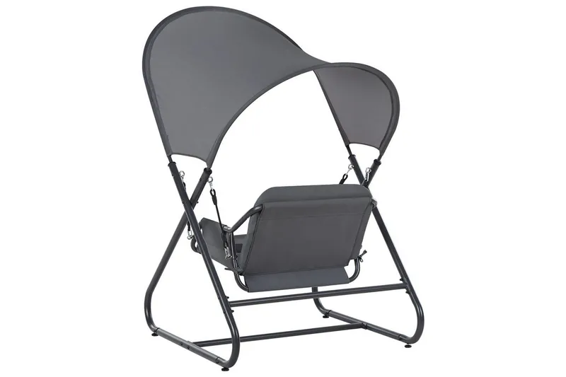 Trädgårdsgunga Solagna - Mörkgrå, 114x117x182 cm - Utemöbler - Utesoffa - Hängsoffa