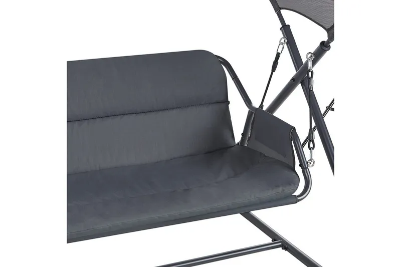 Trädgårdsgunga Solagna - Mörkgrå, 168x113x187 cm - Utemöbler - Utesoffa - Hängsoffa