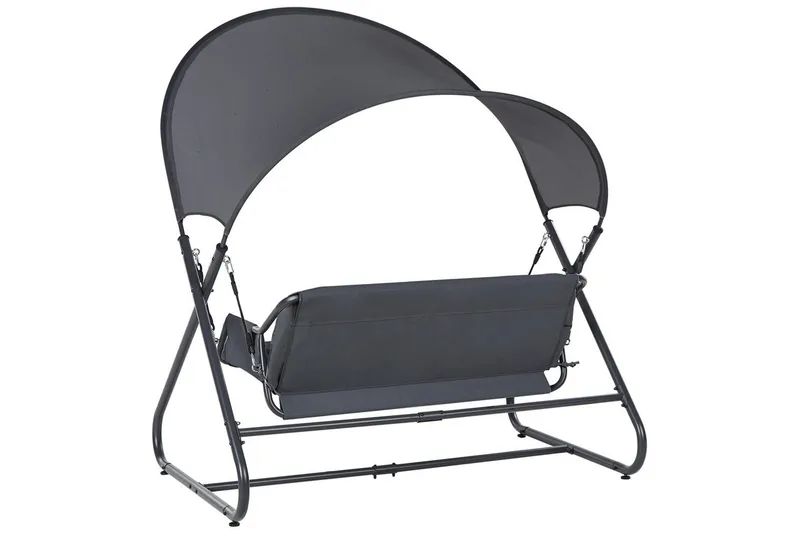 Trädgårdsgunga Solagna - Mörkgrå, 168x113x187 cm - Utemöbler - Utesoffa - Hängsoffa