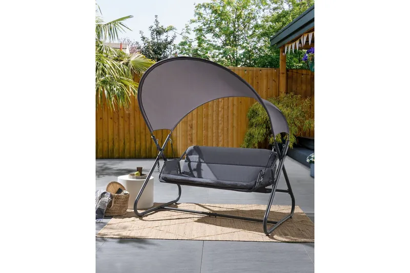 Trädgårdsgunga Solagna - Mörkgrå, 168x113x187 cm - Utemöbler - Utesoffa - Hängsoffa