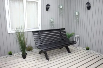 Norvald Bänk Utomhus - Kaffesvart - Utemöbler - Utesoffa - Trädgårdsbänk & utebänk