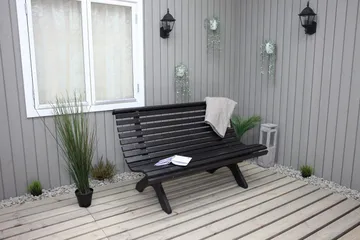 Norvald Bänk Utomhus - Kaffesvart - Utemöbler - Utesoffa - Trädgårdsbänk & utebänk