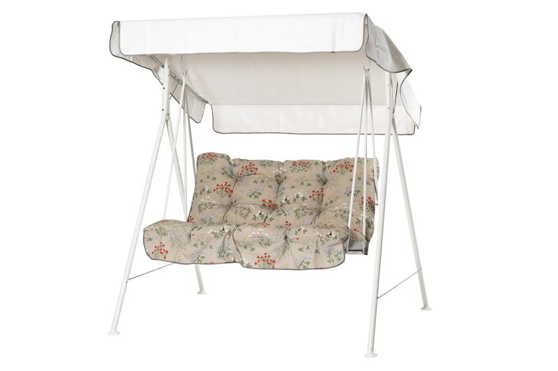 Tritante Komplett Hammock 130 cm - Vit/Blommig - Utemöbler - Utesoffa - Hammock