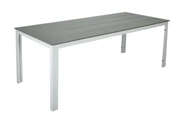 Tunis Rektangulärt Matbord utomhus 140x90 cm i plast och metall - Grå/Vit - Utemöbler - Utebord & trädgårdsbord - Matbord utomhus