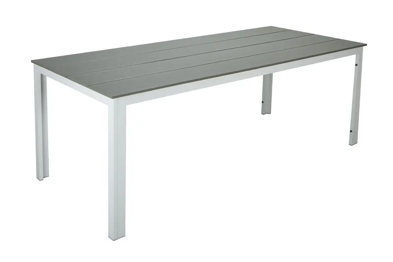 Tunis Rektangulärt Matbord utomhus 140x90 cm i plast och metall - Grå/Vit - Utemöbler - Utebord & trädgårdsbord - Matbord utomhus