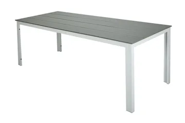 Tunis Rektangulärt Matbord utomhus 140x90 cm i plast och metall - Grå/Vit - Utemöbler - Utebord & trädgårdsbord - Matbord utomhus
