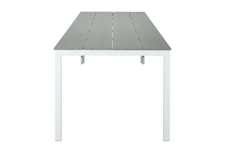 Tunis Rektangulärt Matbord utomhus 140x90 cm i plast och metall - Grå/Vit - Utemöbler - Utebord & trädgårdsbord - Matbord utomhus