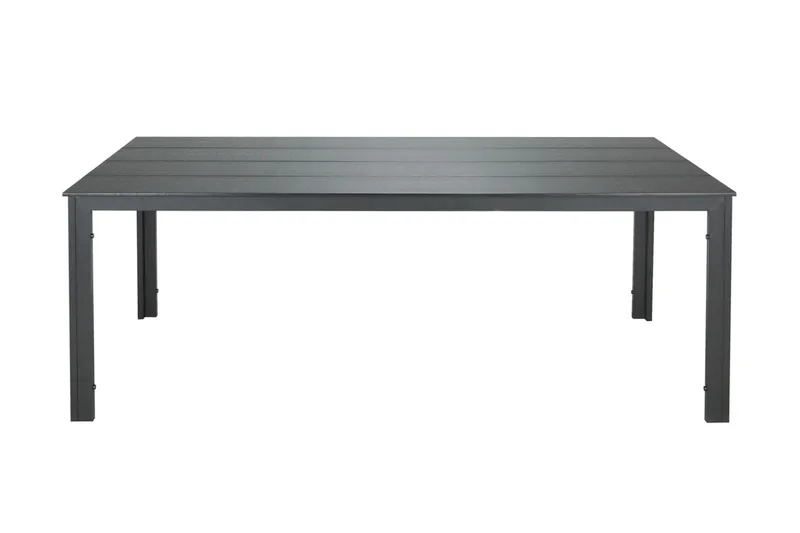 Tunis Stort Rektangulärt Matbord utomhus 205x90 cm i metall och plast, Svart