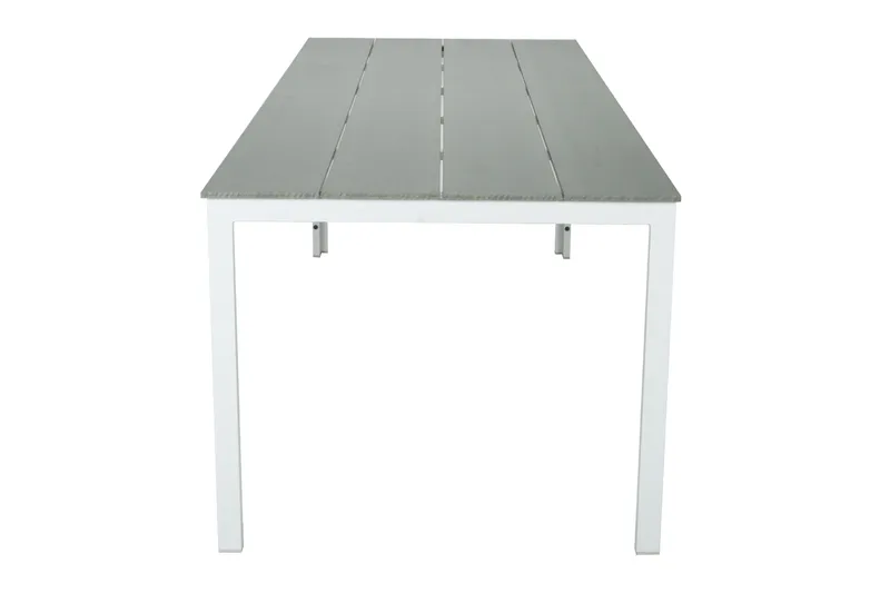 Tunis Stort Rektangulärt Matbord utomhus 205x90 cm i metall och plast - Vit/Grå - Utemöbler - Utebord & trädgårdsbord - Matbord utomhus