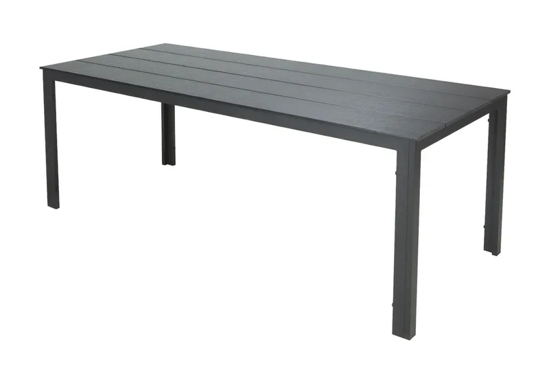 Tunis Stort Rektangulärt Matbord utomhus 205x90 cm i metall och plast - Svart - Utemöbler - Utebord & trädgårdsbord - Matbord utomhus
