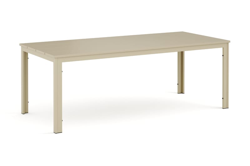 Tunis Stort Rektangulärt Matbord utomhus 205x90 cm i metall och plast - Beige - Utemöbler - Utebord & trädgårdsbord - Matbord utomhus
