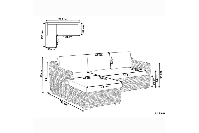Utesoffa Valletri - Utemöbler - Utesoffa - Trädgårdssoffa