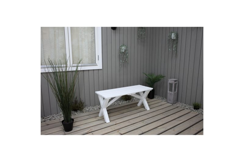 Utomhusbänk Scottsdale - Vit, 100 cm - Utemöbler - Utesoffa - Trädgårdsbänk & utebänk