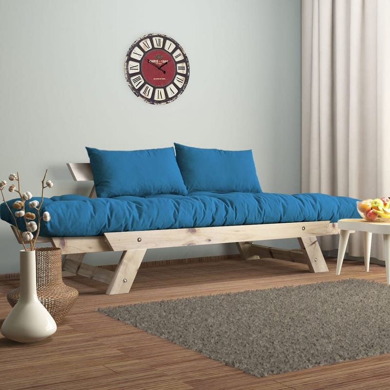 Zylar 2-sits Bäddsoffa - Blå/Natur - Möbler - Soffa - Bäddsoffa - Bäddsoffa 2 sits