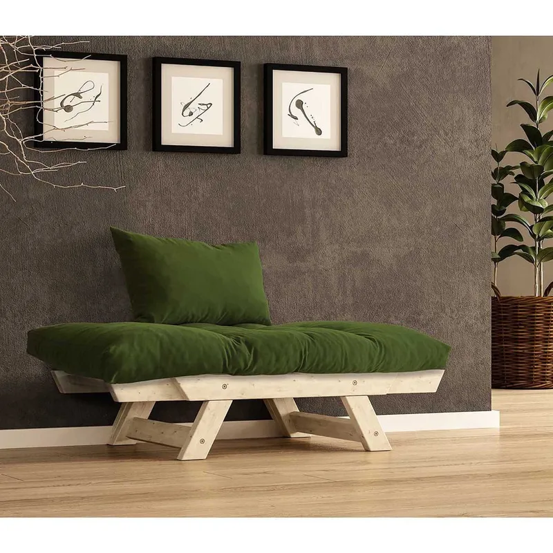 Zylar 2-sits Bäddsoffa - Grön/Natur - Möbler - Soffa - Bäddsoffa - Bäddsoffa 2 sits