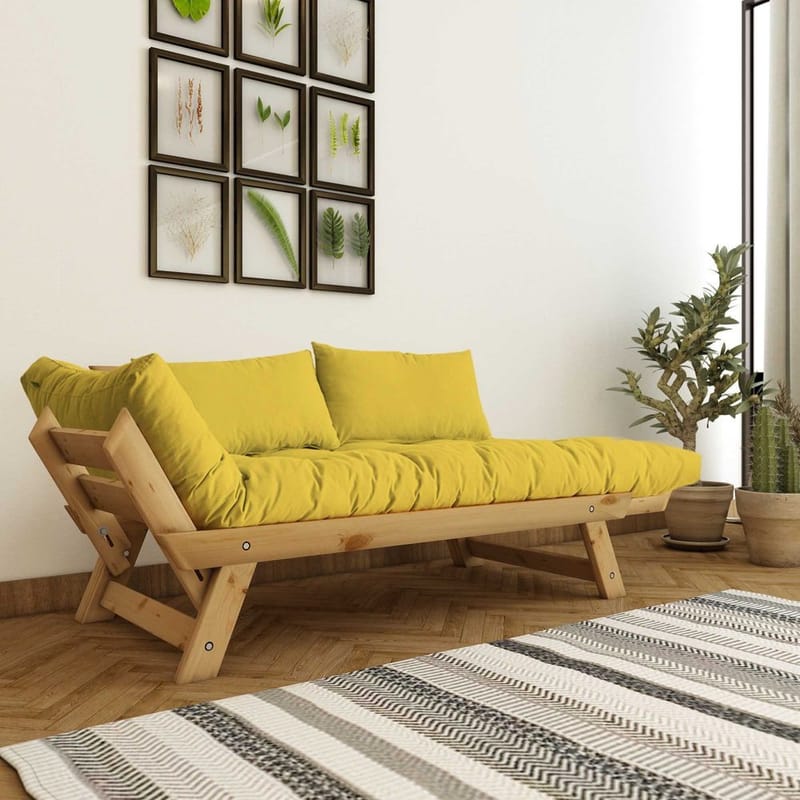 Zylar 2-sits Bäddsoffa - Gul/Natur - Möbler - Soffa - Bäddsoffa - Bäddsoffa 2 sits