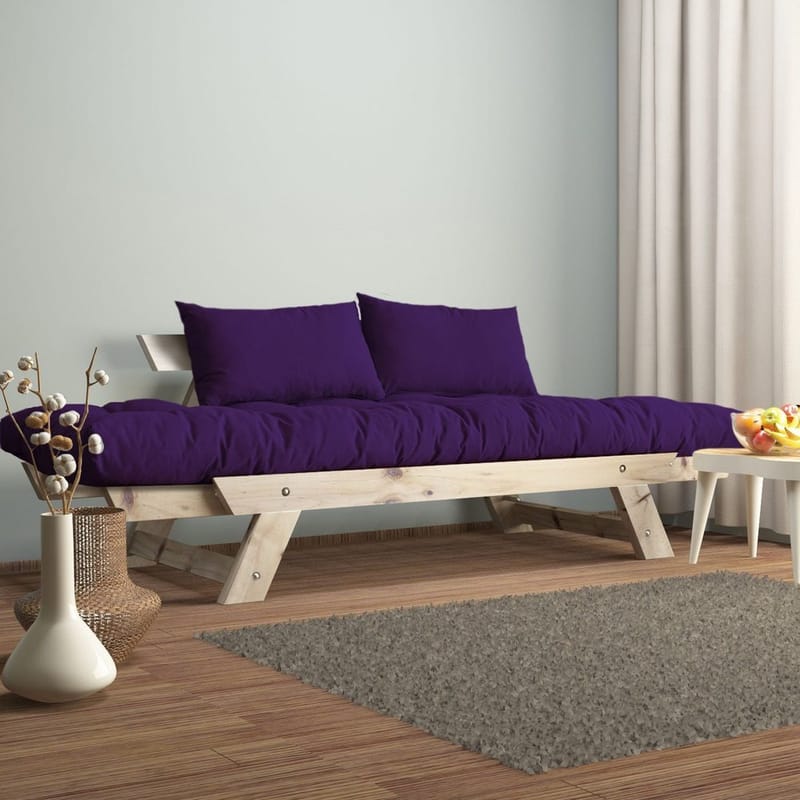 Zylar 2-sits Bäddsoffa - Lila/Natur - Möbler - Soffa - Bäddsoffa - Bäddsoffa 2 sits