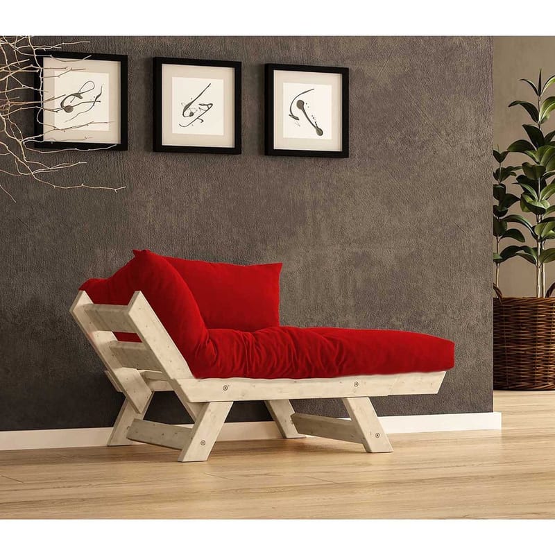 Zylar 2-sits Bäddsoffa - Natur/Röd - Möbler - Soffa - Bäddsoffa - Bäddsoffa 2 sits