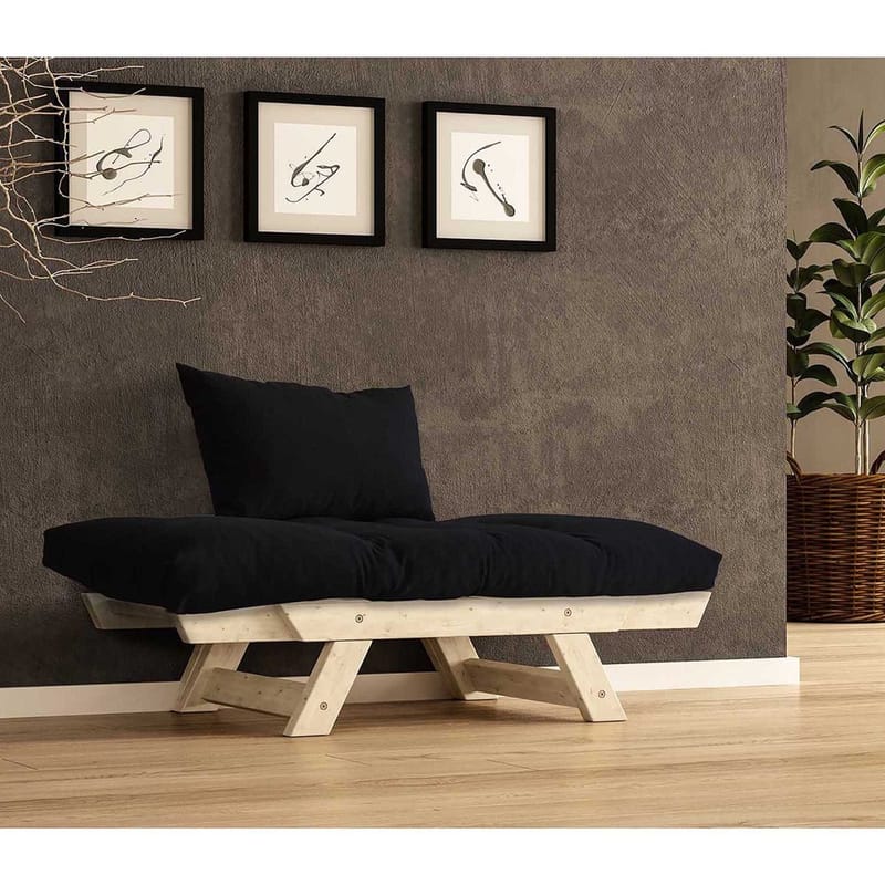 Zylar 2-sits Bäddsoffa - Svart/Natur - Möbler - Soffa - Bäddsoffa - Bäddsoffa 2 sits