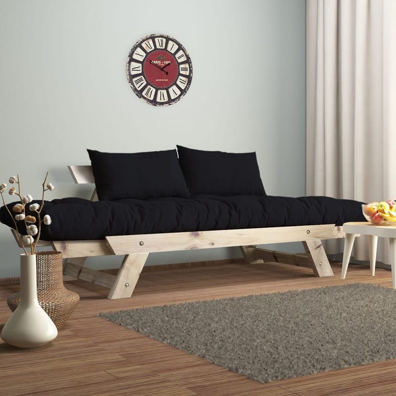 Zylar 2-sits Bäddsoffa - Svart/Natur - Möbler - Soffa - Bäddsoffa - Bäddsoffa 2 sits