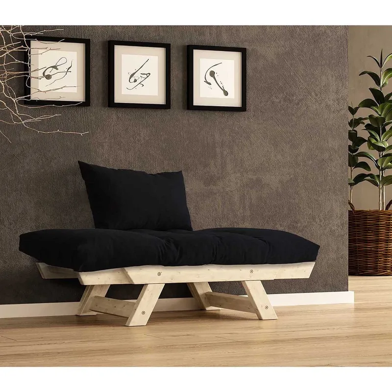 Zylar 2-sits Bäddsoffa - Svart/Natur - Möbler - Soffa - Bäddsoffa - Bäddsoffa 2 sits