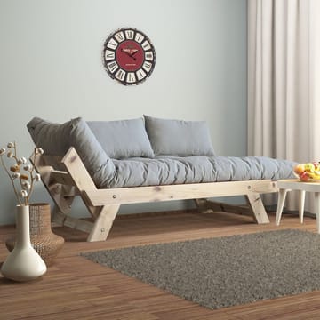 Zylar 2-sits Fällbar Bäddsoffa i Tyg med Träram - Grå|Beige - Möbler - Soffa - Bäddsoffa