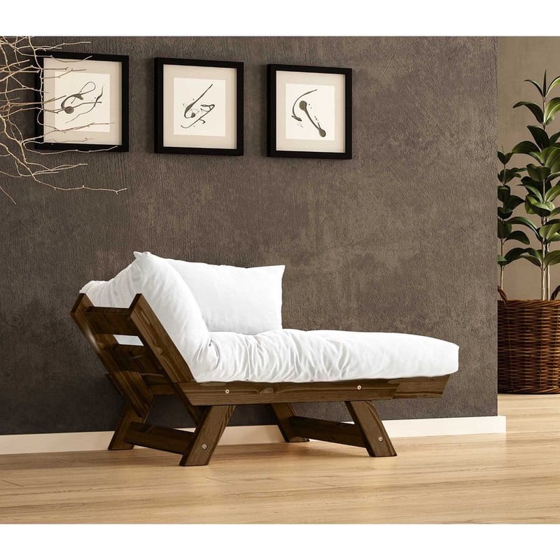 Zylar 2-sits Fällbar Bäddsoffa med Träram 75x140 cm i Linne - Vit - Möbler - Soffa - Bäddsoffa - Bäddsoffa 2 sits