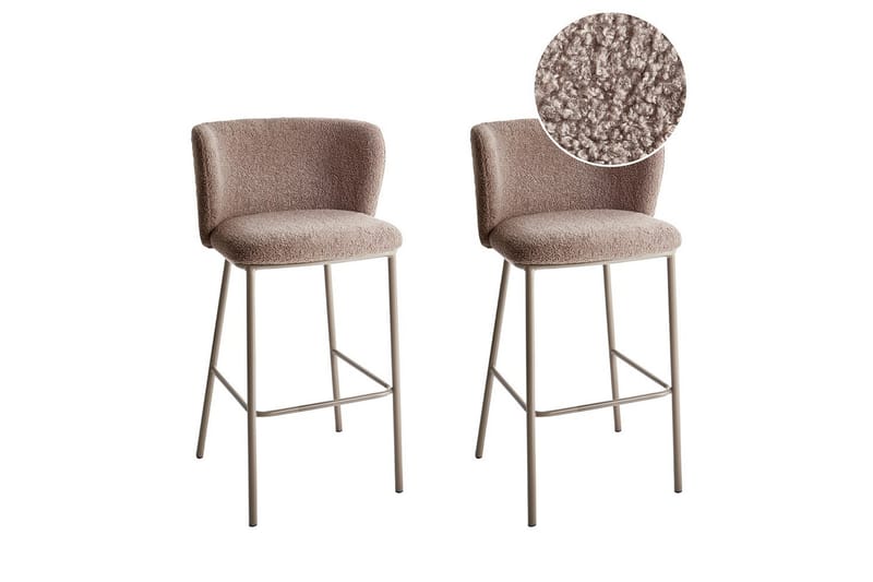 Barstol Mina II set om 2 Brun, Brun