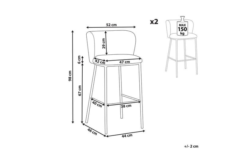 Barstol Mina II set om 2 Brun - Brun - Utemöbler - Utestol & trädgårdsstol - Barstol utomhus