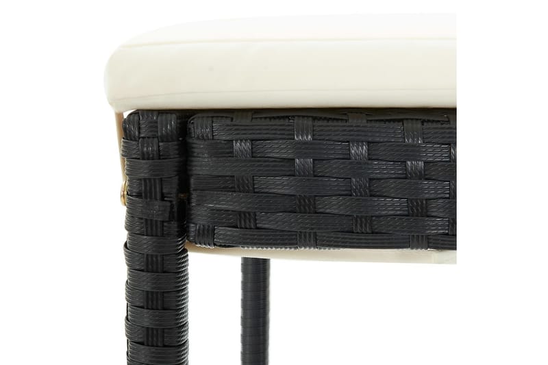 Barstolar för utomhusbruk med dynor 2 st svart konstrotting - Svart - Barstol utomhus