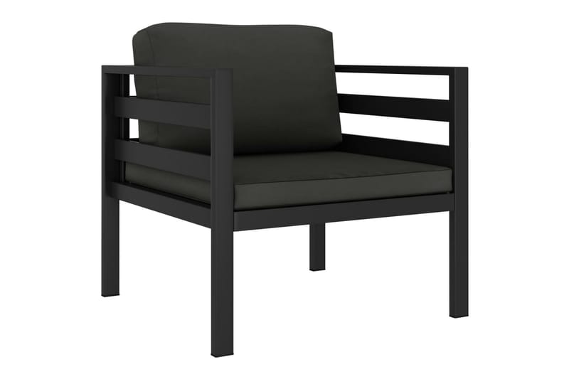 beBasic Fåtöljer 2 st med dynor aluminium antracit - Anthracite - Loungestol utomhus - Utefåtölj & loungefåtölj