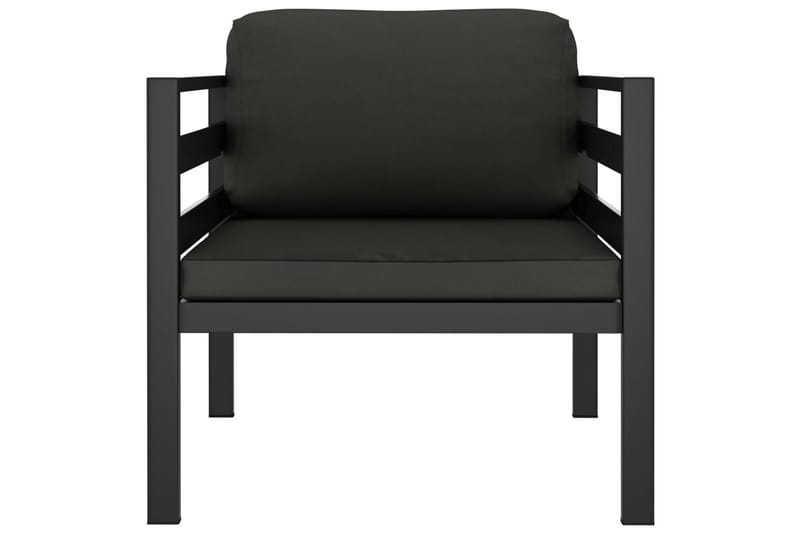 beBasic Fåtöljer 2 st med dynor aluminium antracit - Anthracite - Loungestol utomhus - Utefåtölj & loungefåtölj