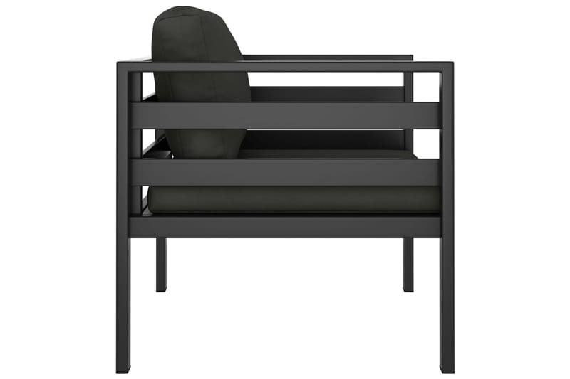 beBasic Fåtöljer 2 st med dynor aluminium antracit - Anthracite - Loungestol utomhus - Utefåtölj & loungefåtölj