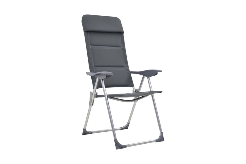 Campingstolar 2 st grå 58x69x111 cm aluminium - Grå - Utemöbler - Utestol & trädgårdsstol - Brassestolar & campingstolar