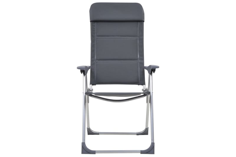 Campingstolar 2 st grå 58x69x111 cm aluminium - Grå - Utemöbler - Utestol & trädgårdsstol - Brassestolar & campingstolar