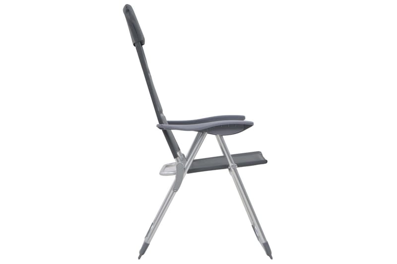 Campingstolar 2 st grå 58x69x111 cm aluminium - Grå - Utemöbler - Utestol & trädgårdsstol - Brassestolar & campingstolar