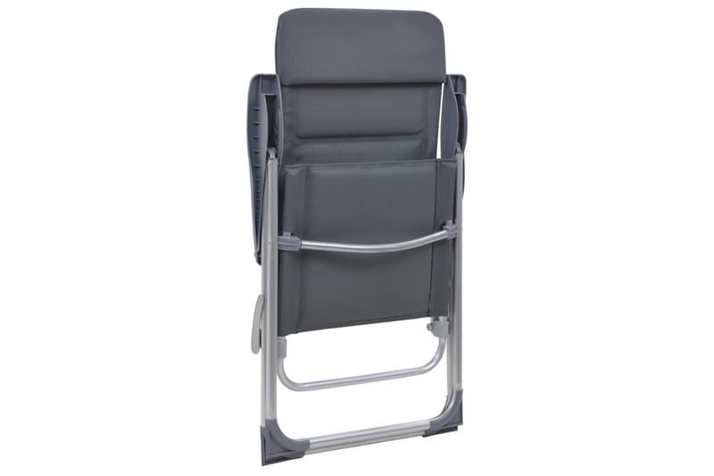Campingstolar 2 st grå 58x69x111 cm aluminium - Grå - Utemöbler - Utestol & trädgårdsstol - Brassestolar & campingstolar