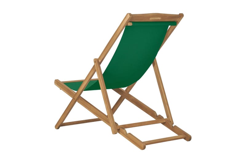 Hopfällbar strandstol massiv teak grön - Grön - Utemöbler - Utestol & trädgårdsstol - Brassestolar & campingstolar