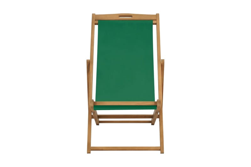 Hopfällbar strandstol massiv teak grön - Grön - Utemöbler - Utestol & trädgårdsstol - Brassestolar & campingstolar