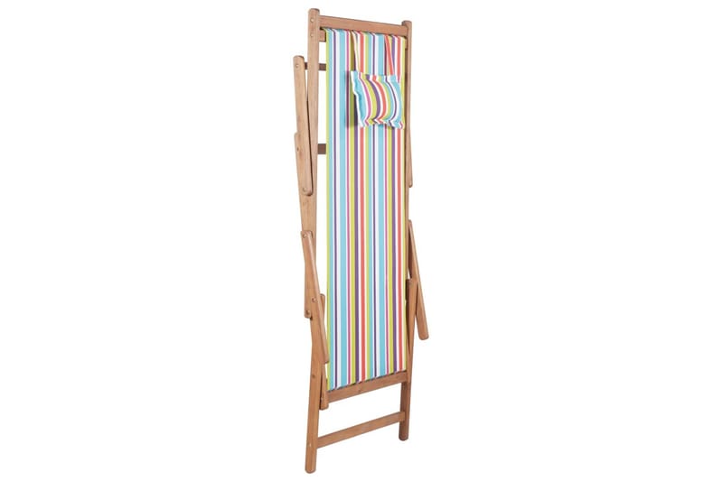 Hopfällbar strandstol tyg och träram flerfärgad - Flerfärgad - Brassestolar & campingstolar - Strandstol