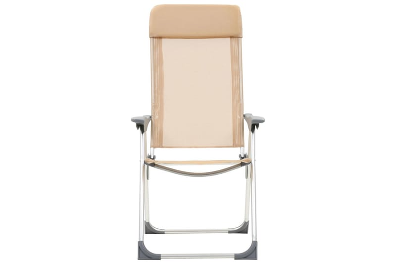 Hopfällbara campingstolar 2 st aluminium gräddvit - Vit - Utemöbler - Utestol & trädgårdsstol - Brassestolar & campingstolar