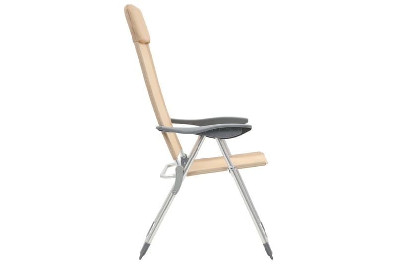 Hopfällbara campingstolar 2 st aluminium gräddvit - Vit - Utemöbler - Utestol & trädgårdsstol - Brassestolar & campingstolar