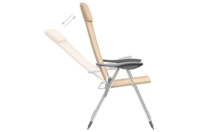 Hopfällbara campingstolar 2 st aluminium gräddvit - Vit - Utemöbler - Utestol & trädgårdsstol - Brassestolar & campingstolar