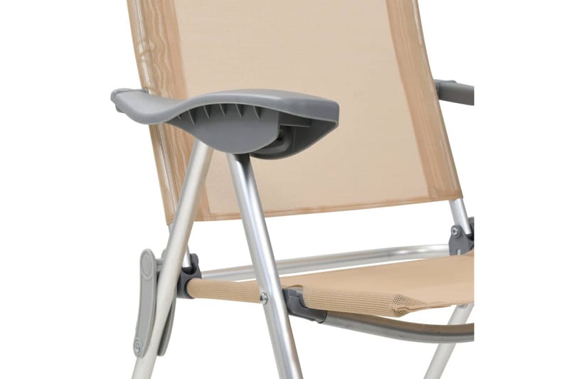 Hopfällbara campingstolar 2 st aluminium gräddvit - Vit - Utemöbler - Utestol & trädgårdsstol - Brassestolar & campingstolar