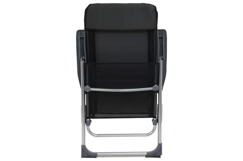 Hopfällbara campingstolar 2 st aluminium svart - Svart - Utemöbler - Utestol & trädgårdsstol - Brassestolar & campingstolar