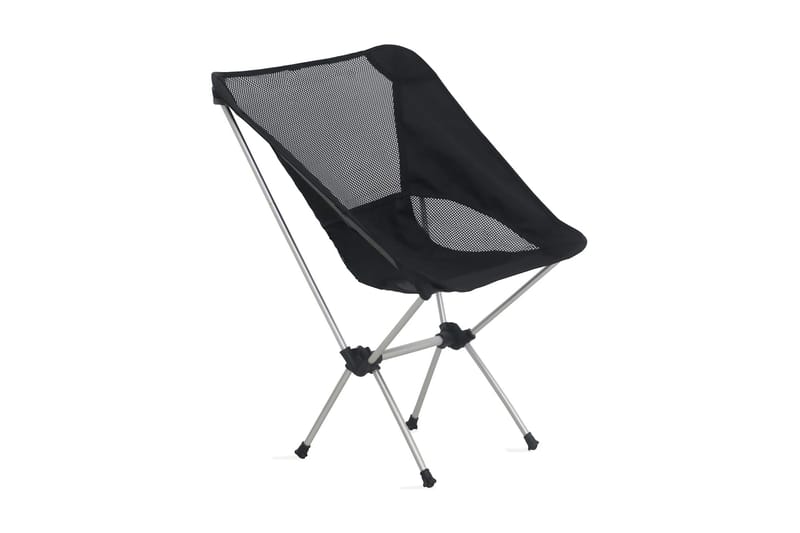 Hopfällbara campingstolar 2 st med väska 54x50x65 cm alumini - Svart - Brassestolar & campingstolar - Strandstol