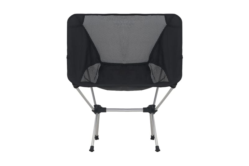 Hopfällbara campingstolar 2 st med väska 54x50x65 cm alumini - Svart - Utemöbler - Utestol & trädgårdsstol - Brassestolar & campingstolar