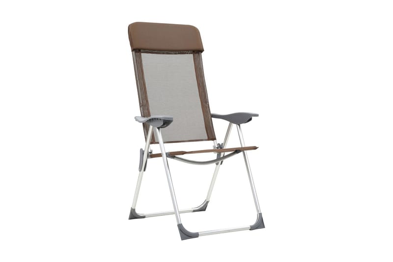 Hopfällbara campingstolar 4 st aluminium brun - Brun - Utemöbler - Utestol & trädgårdsstol - Brassestolar & campingstolar