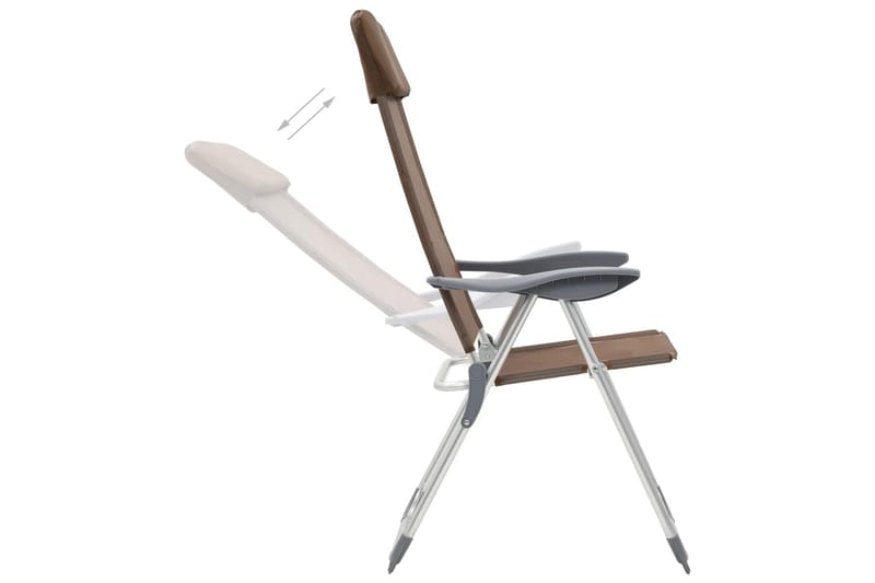 Hopfällbara campingstolar 4 st aluminium brun - Brun - Utemöbler - Utestol & trädgårdsstol - Brassestolar & campingstolar